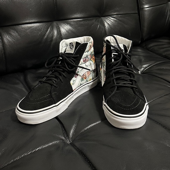 Vans Black and Floral Sk8-Hi Tapered Shoe - Picture 6 of 15